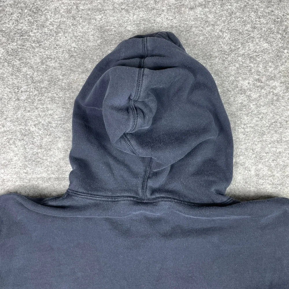 Nike Hoodie Mens XXL Navy Blue Full Zip Fleece Swoosh Media Pocket 341573-405